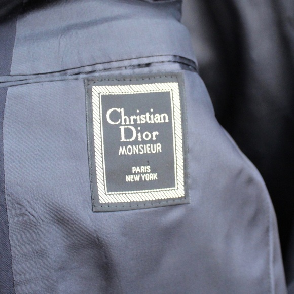 Christian Dior Monsieur Vintage Navy Blue Striped Wool Men's Suit Pants - Picture 5 of 11